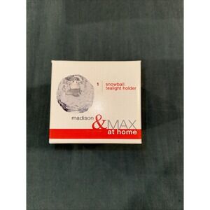 Vintage Snowball Clear Tea Light Votive Candle Holder Textured Art Glass In Box